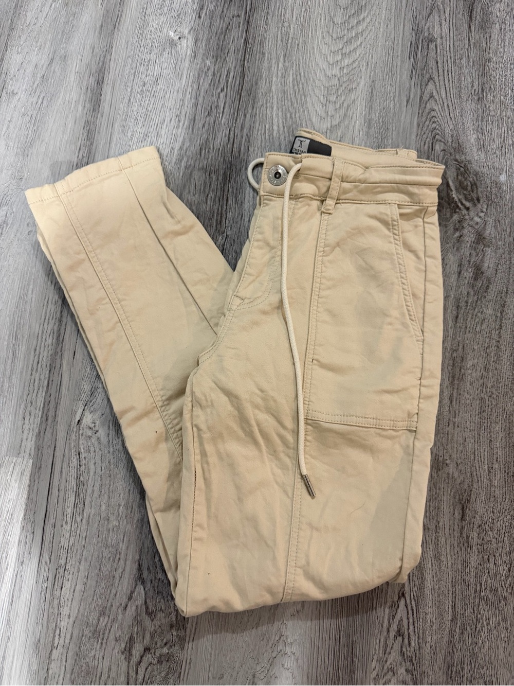 Tristan Women’s Tan Cargo Drawstring Pants